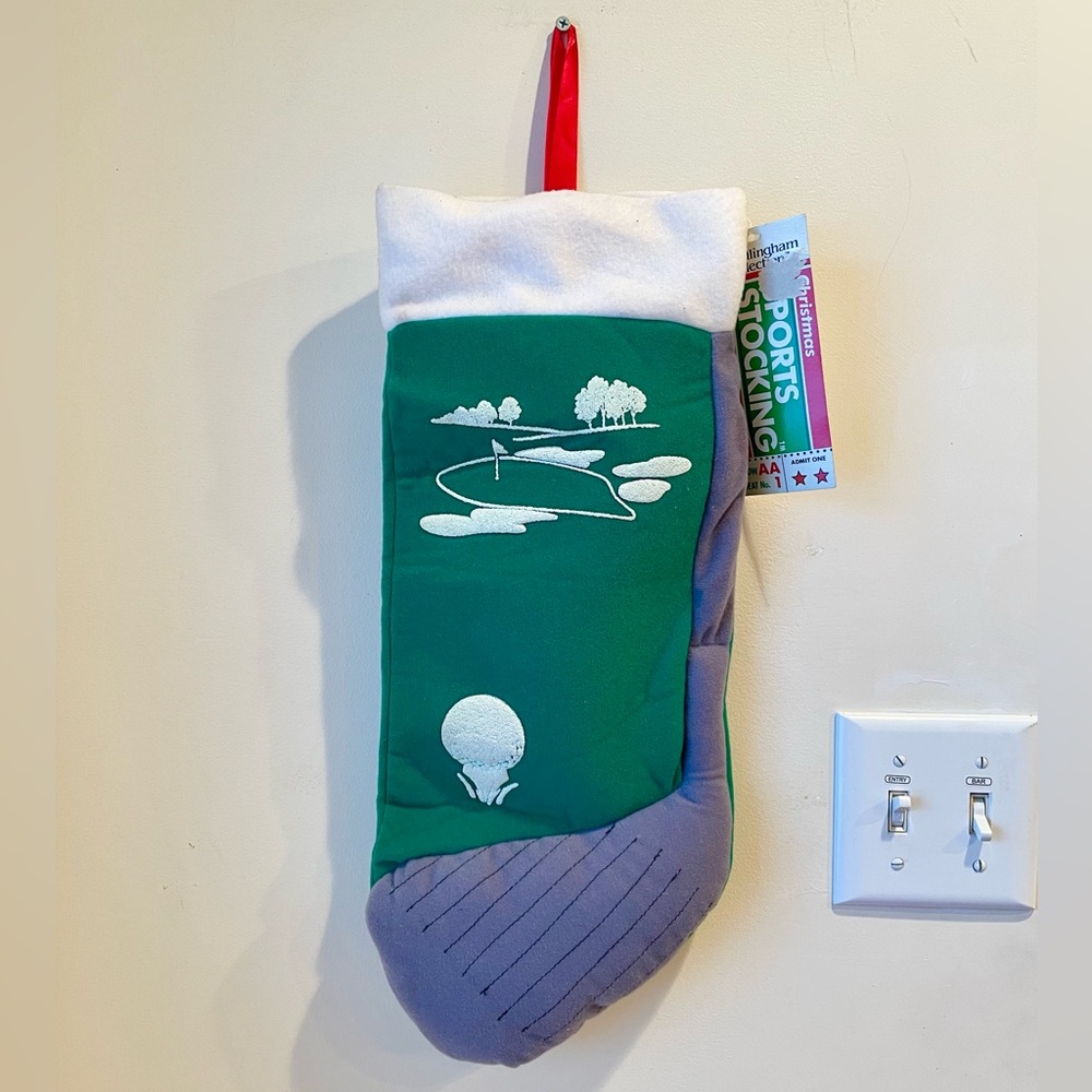 Golf-Themed Christmas Stocking by Bellingham Collection (with tags)